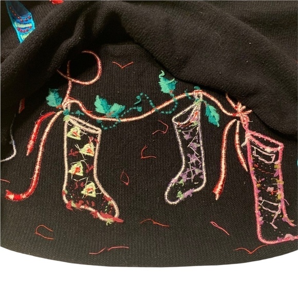 Karen Scott Sport Beaded & Appliquéd Christmas Stocking Sweater size Med… - Picture 10 of 10
